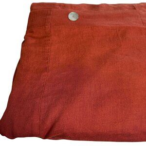 POTTERY BARN 100% Linen Duvet Cover Brick Red Luxury Bedding